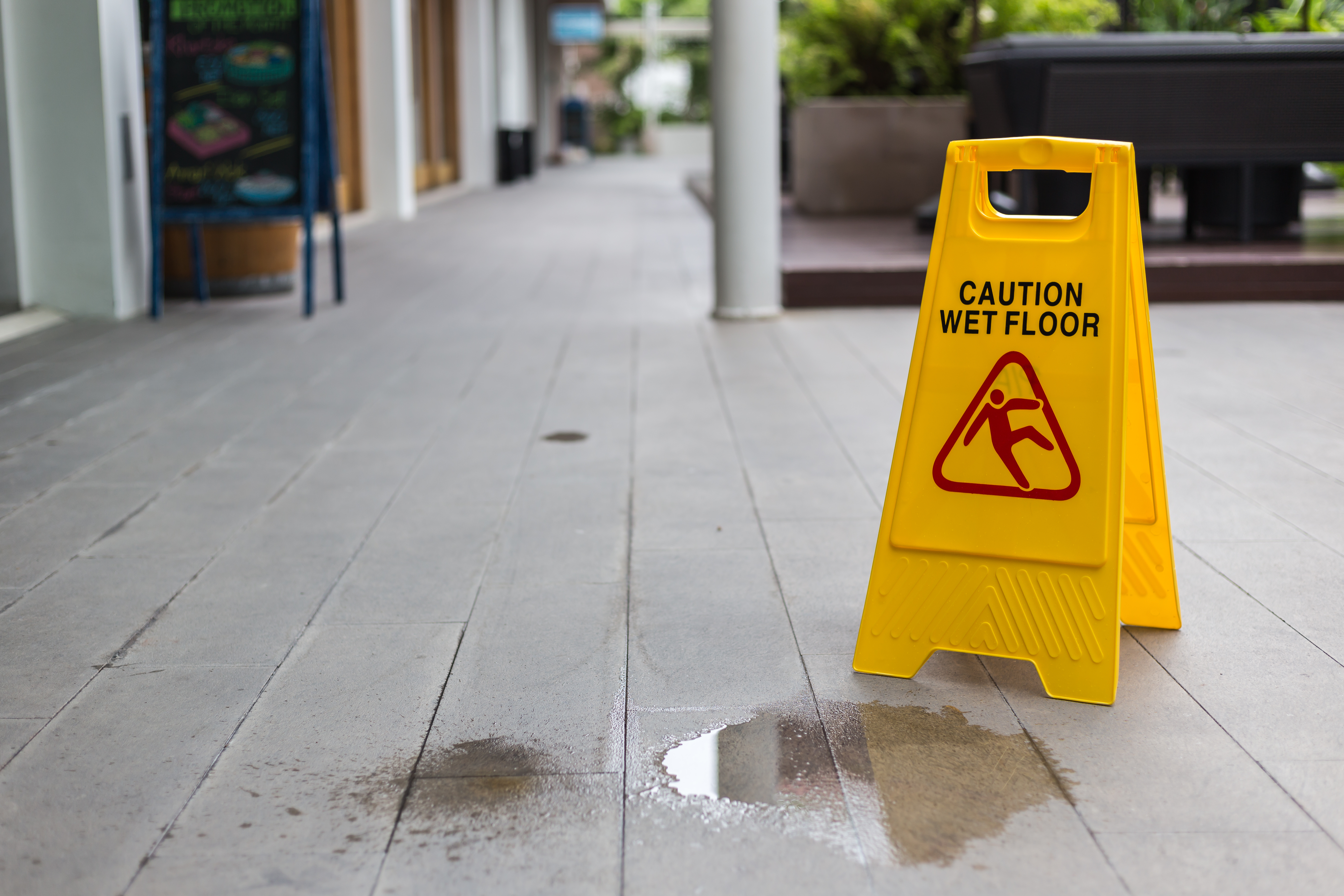 Yellow Wet Floor Warning Sign